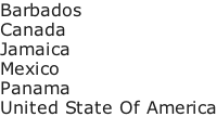 Barbados Canada Jamaica Mexico Panama United State Of America